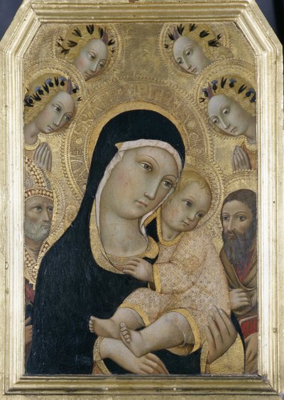 Madonna y Niño con Ángeles y Santos de Sano di Pietro